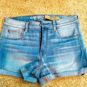 NWT American Eagle Hi Rise Shortie Jean Shorts